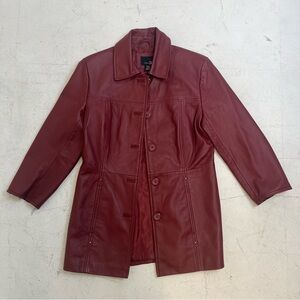 East 5th Burgundy Leather Jacket